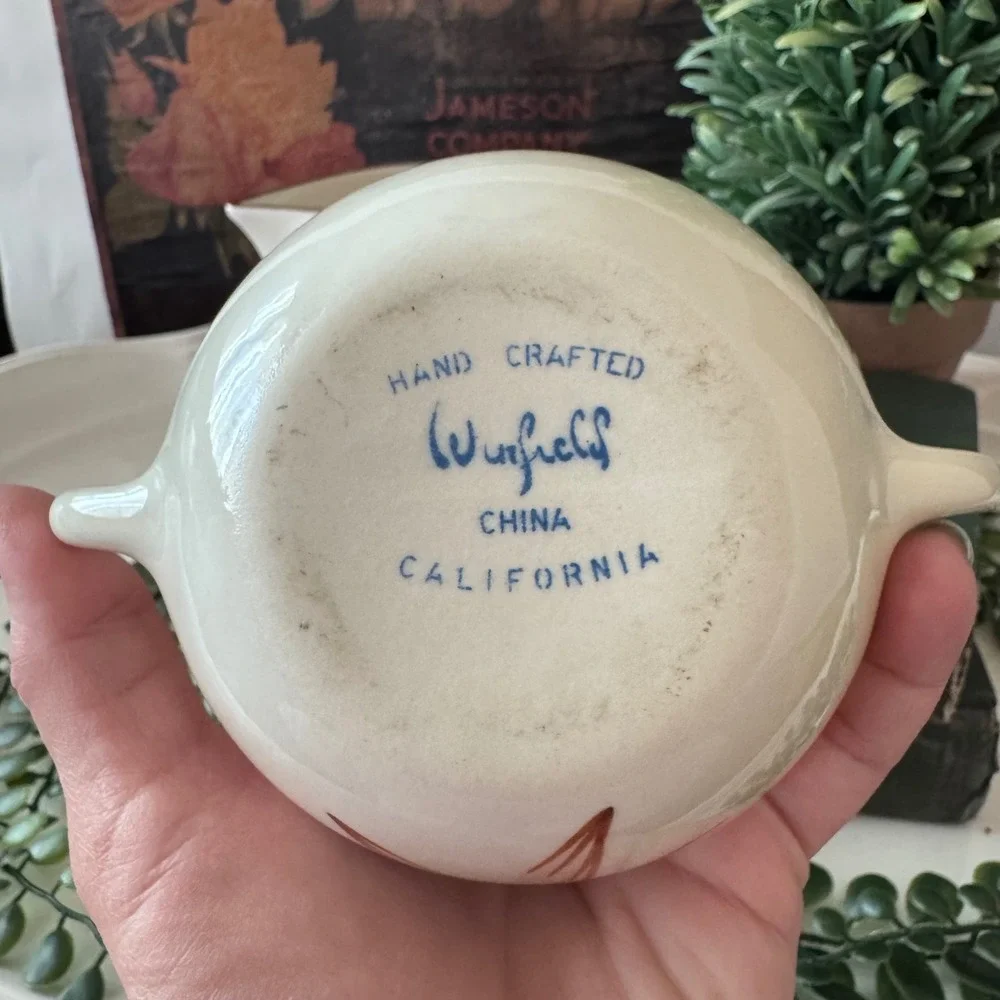 Winfield China Passion Flower Creamer and Sugar Bowl Set Hand Crafted California